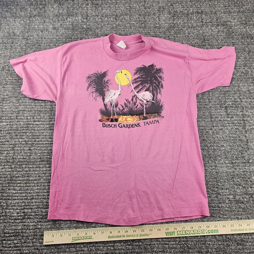 Vintage Busch Gardens Shirt Mens M/L Tampa Florida Tigers Wildlife 90s Tee
